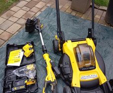 Lawnmower drill and weedwacker