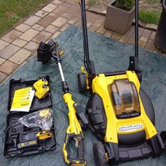 Lawnmower drill and weedwacker