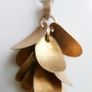 Vintage Long Sterling Silver 925 Gold Plated Leaf Pendant Necklace length 32" - 11g Image 5