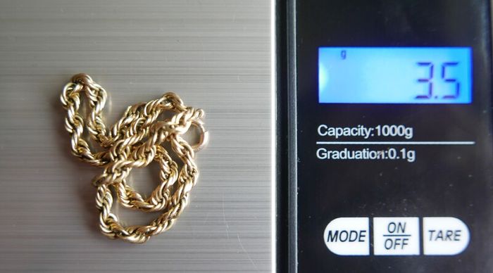 Vintage Solid 9K Yellow Gold 375 Thick Rope Chain Bracelet length 7,5" - 3,5g