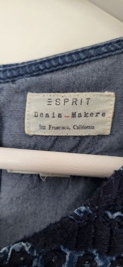 Esprit denim style dress with embroidery detail Sz S ( Fit 8-10 UK)