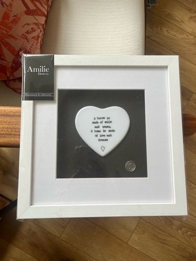 Framed ceramic heart