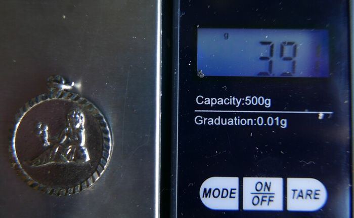 Vintage  Silver  Virgo Charm, Zodiac Sign Virgin, Old Astrology Medal Pendant, 1" -  3,91g