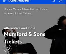 Mumford & Sons x 2 tickets Marlay park