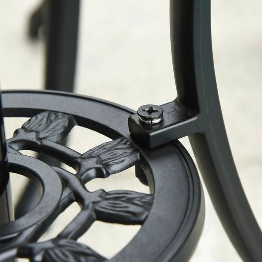 3PCs Garden Table Set Bistro Set Round Table with Umbrella Hole and 2 Chairs for Outdoor Indoor Patio Balcony Aluminium