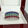 Silver Harry Ivens Multi Gemstone Band  A Masterpiece of Color Image 5