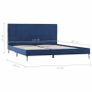 Bed Frame Blue Fabric 150x200 cm Image 7