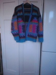 Mohair Vintage Astec Design Handmade Open Cardigan