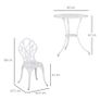 3PCs Garden Table Set Bistro Set Round Table with Umbrella Hole and 2 Chairs for Outdoor Indoor Patio Balcony Aluminium Image 2
