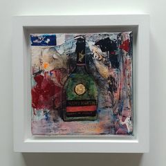 Framed Original Abstract Painting of Remy Martin VSOP cognac Special Occasion Gift Contemporary Art Painting  Original Gift