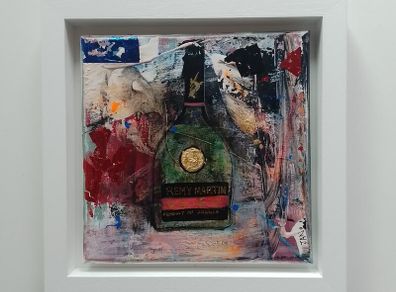 Framed Original Abstract Painting of Remy Martin VSOP cognac Special Occasion Gift Contemporary Art Painting  Original Gift
