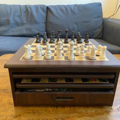 4 board games including a chessboard