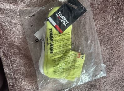 2 pair of Genuine Tommy Jeans Light citrus ankle socks Organic cotton size UK6/8 EU39/42 Postage included