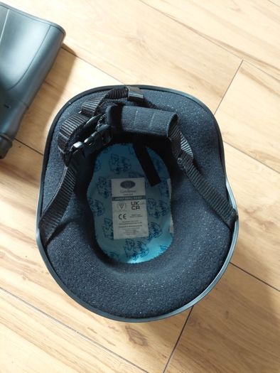 kids horse riding boots and helmet
