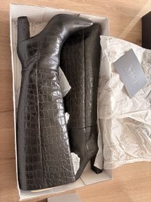 Mantra Official Black Croc Effect Knee High Boots. Size 5 EU38