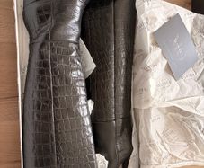 Mantra Official Black Croc Effect Knee High Boots. Size 5 EU38