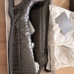 Mantra Official Black Croc Effect Knee High Boots. Size 5 EU38