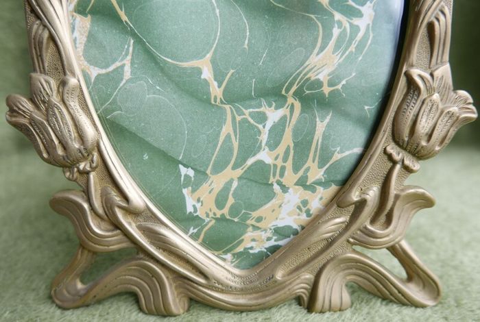 Vintage Botanical Brass Photo Frame