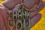 Vintage Stamped Thank You Keyring
