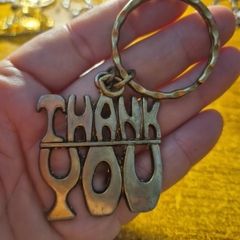 Vintage Stamped Thank You Keyring
