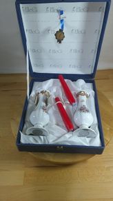 Limoges Porcelain Candlesticks Pair of Hand-Decorated Floral Holders with Box