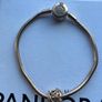 Pandora Moments Sparkling Crown O Snake Chain Bracelet with charm -used Image 4