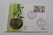 Steffi Graf 5 Dollars Tennis 1987 BUNC coin &amp; stamp cover
