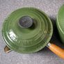 Le Creuset Cast Iron Moss Green Saucepan And Pot Set Image 5