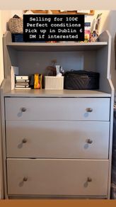 Grey Chest of Drawers with Shelves