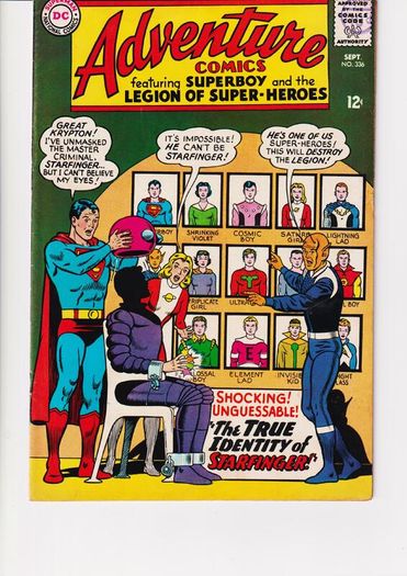 Adventure Comics #336 the True Identity Of Starfinger 1965 Dc Silver Age Comic