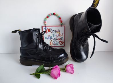 Dr martens 1460 vintage black platform chunky sole england boots UK7 EU41 US9