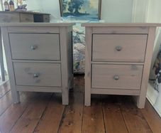 Hemnes bedside tables in Grey (pair)