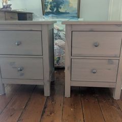 Hemnes bedside tables in Grey (pair)
