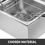 Double Deep Fat Fryer Large 5000W Commercial Deep Fat Fryer Dual Adjustable Temperature Control Twin Chip Fryer Food Grade Stainless Steel Deep Fryer Easy Clean with Dual Basket & Lid Image 5