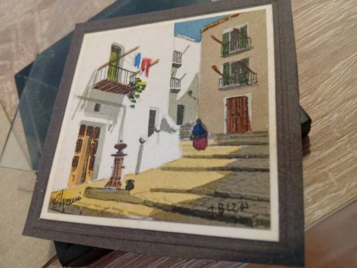 Vintage Columbia TriStar International Television Framed Miniature Art