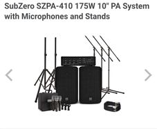 PA system SubZero SZPA-410 175W 10" PA System with Microphones and Stands