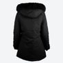 Black Winter Coat with Fur Trimmed Hood size 24 + matching hats, scarves & gloves available Image 3