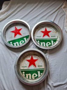 3 x Heineken beer trays aluminium in good condition