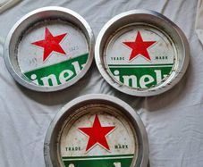 3 x Heineken beer trays aluminium in good condition