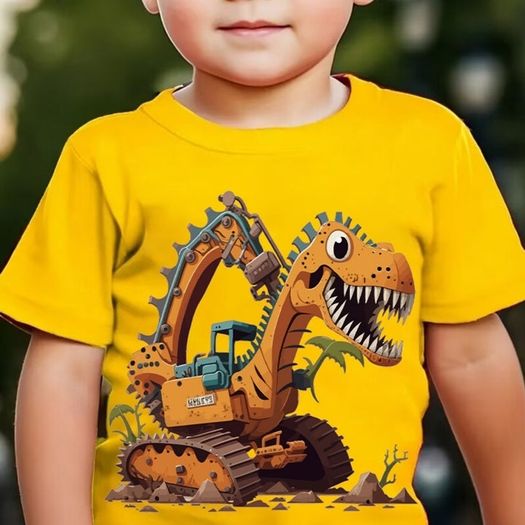 Dinosaur Excavator Element Print T -shirt