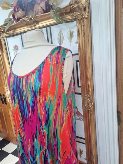 Maxi multicoloured summer dress with pockets