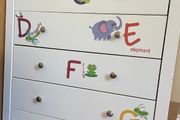 White wood chest of drawers
