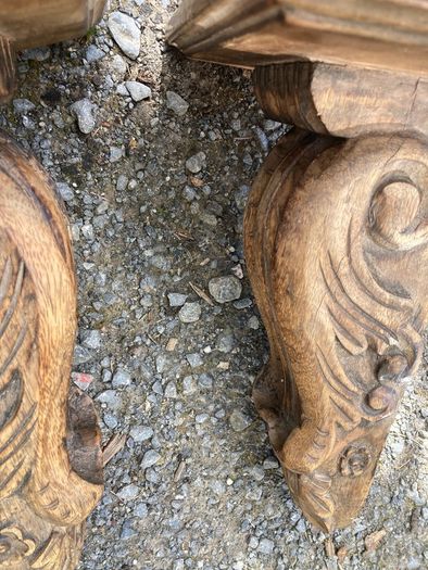 Carved gothic shelves