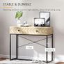 Embossed Arrow Side Table w/ 2 Drawers Metal Frame Handles Back Bar Tabletop Unique Home Style Storage End Console Image 5