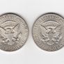 USA, 2 x  Kennedy Half Dollars, 2 x 1964, 90% silver coins (no. 457) Image 2