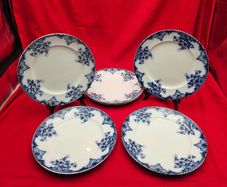 Set of 6 Antique, HOLLINSHEAD & KIRKHAM 'Cambridge' Diner Plates ,Vintage