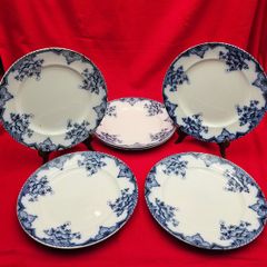 Set of 6 Antique, HOLLINSHEAD & KIRKHAM 'Cambridge' Diner Plates ,Vintage