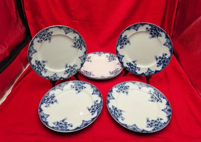Set of 6 Antique, HOLLINSHEAD & KIRKHAM 'Cambridge' Diner Plates ,Vintage
