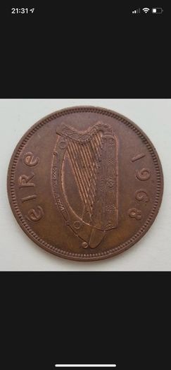 1968 Ireland Eire 1d One Penny Coin