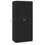 Wardrobe Black 80x52x180 cm Chipboard Image 7